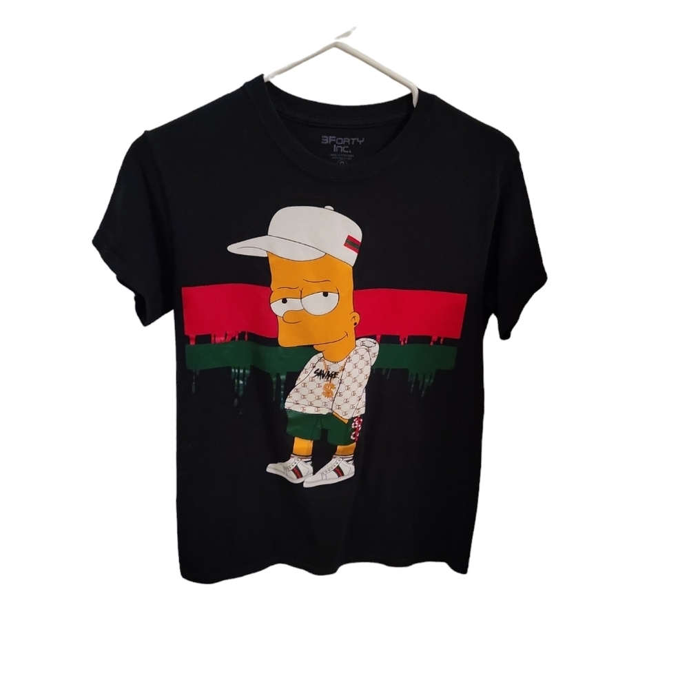 Bart Simpson Men's Small T-shirt in Black - Savage
